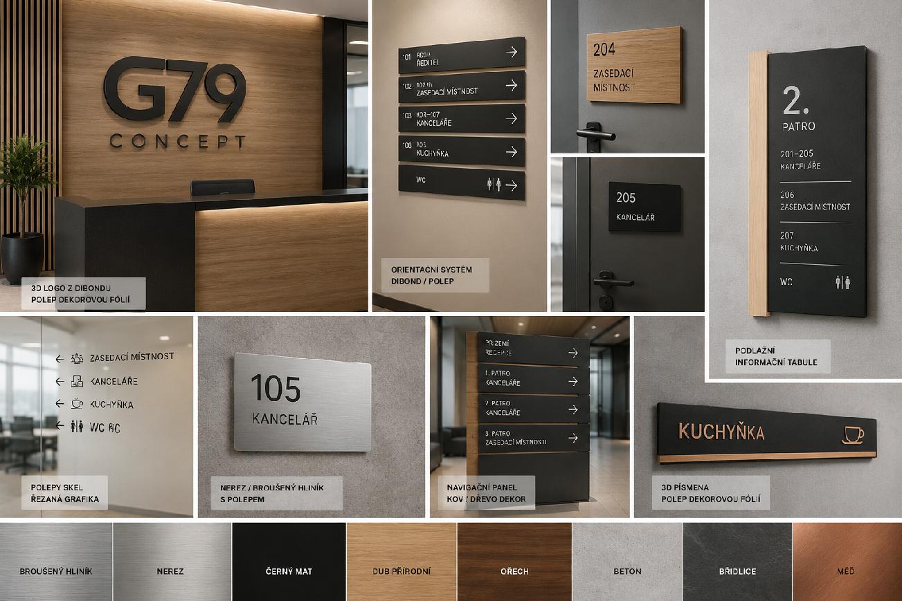 Návrhy 3D loga a orientačního systému G79 Concept